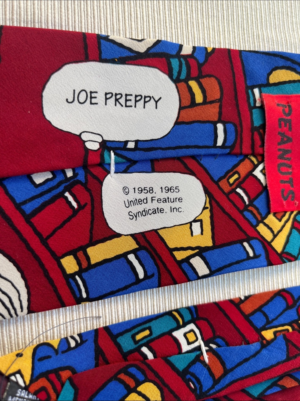 Peanuts Snoopy Joe Preppy Reading Library Tie books in Red, Blue, Yellow, White - Picture 4 of 7
